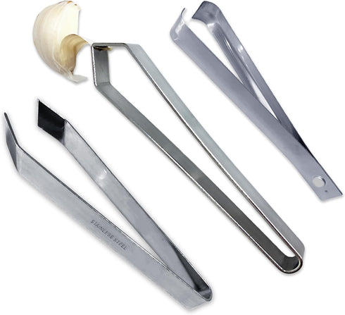 JuGeoZhi Garlic Peeler - 3 Pcs Garlic Skin Remover Set Stainless Garlic Tweezers