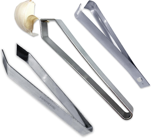 JuGeoZhi Garlic Peeler - 3 Pcs Garlic Skin Remover Set Stainless Garlic Tweezers