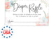 Canopy Street Pastel Watercolor Floral Diaper Raffle Tickets / 50 Baby Shower Drawing Cards / 2" x 3.5" Gender Reveal
