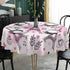 AOYEGO 60 Inch Eiffel Tower Pink Table Cloth Romantic Paris Ice Cream Coffee Star Shaped Leaves Round Tablecloth