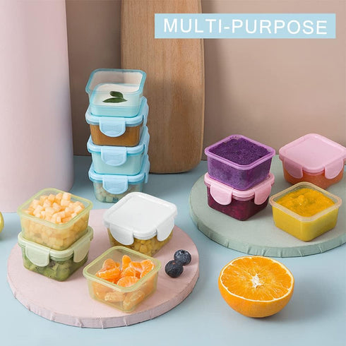 6Pcs Small Food Storage Containers, Airtight Leakproof Lids, Small Freezer Containers for Condiment Sauce, 5oz