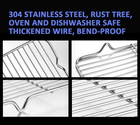 Grilling Rack Heavy Duty Wire Grate, Oven Roasting Rack, 5.3 x 8.7 inch Rectangle Baking Cooling Steaming