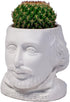 William Shakespeare Bust Succulent Planter - Ceramic Plant Holder Pot for Small Cactus, Flowers, Herbs, and More by Made in Museum