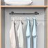 Industrial Iron Pipe Clothes Hanging Bar, Heavy Duty Wall-Mounted Garment Rack for Bedroom, Laundry Room Storage