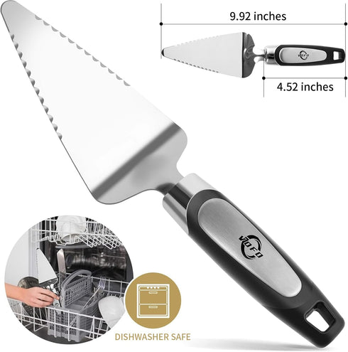 Flatware Pie Server, Stainless Steel Cake Pizza Cutter, Black