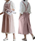 Cotton Pleated Apron - Retro Waterdrop Proof Garden Cleaning Pinafore Dress