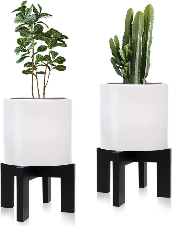 2 Pack Wood Plant Stand Indoor Holders for Plants, Sturdy Flower Pot