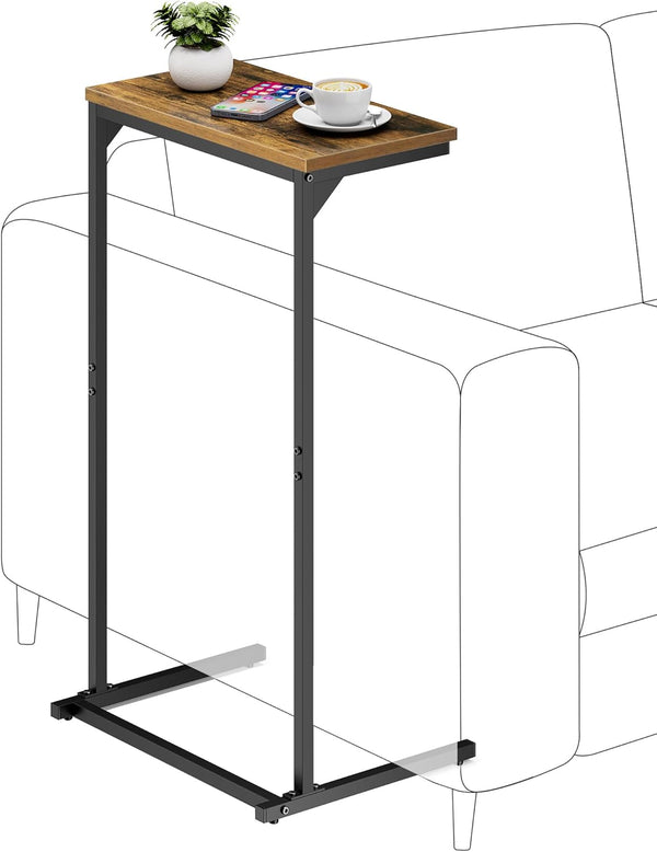 TUTOTAK C Shaped End Table, Tv Tray, Small Side Table, 28.7 inch