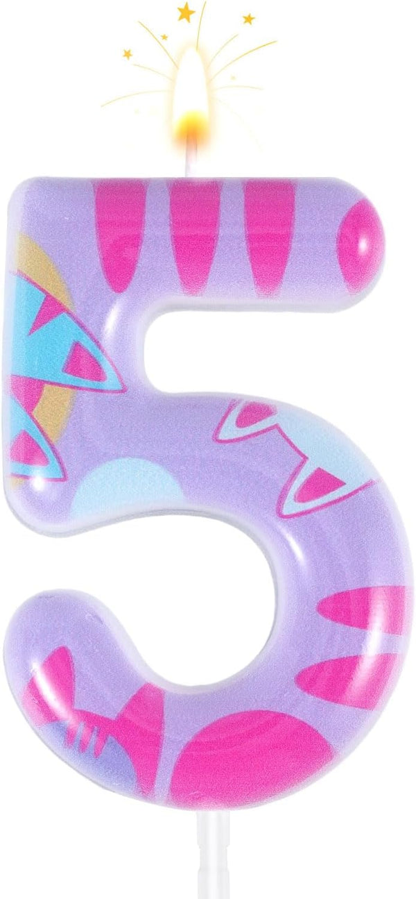 BOXOB Cat Themed Birthday Number Candle, Cartoon Dollhouse Kitten Birthday Decorations Kitty Cat