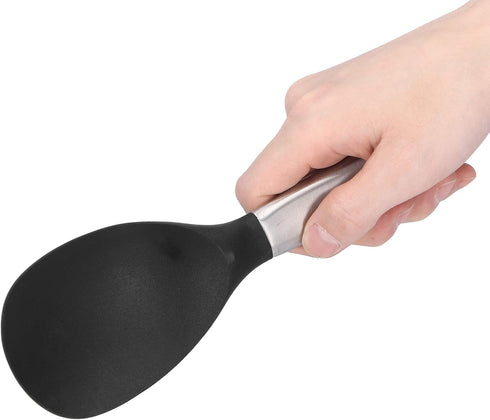 Rice Spoon, Silicone Rice Paddle Nonstick Rice Serving Spoon, Stainless Steel Heat-Resistant Cooking Utensil with