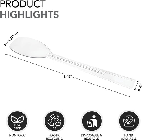 Party Essentials 20-Piece Plastic Party Buffet Serving Utensils Kit, Spoons/Forks/Tong