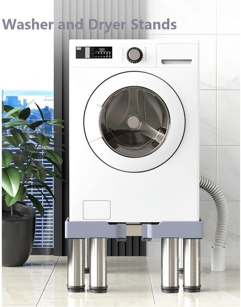 Washer and Dryer Stands, 12 Feet Adjustable Appliance Base for Washing Machine Dryers Refrigerator, Height 20cm