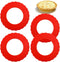 4 Pcs Mini Pie Crust Shields, Silicone Pie Pan Shield for Baking, Mini Pie Crust Protector 4 to 6 inches (Red)