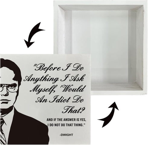 Inspirational Funny Wood Sign, 5x5inch Office Decor, Self-improvement Tabletop Decor, Dwight Saying Plaque