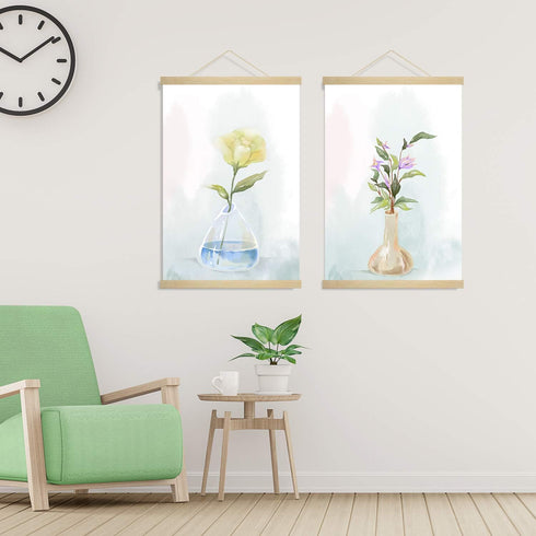 11 Inch Wide Magnetic Poster Hanger Frame - 11x17, 11x14, 11x22 Wood Frame for Posters, Prints, and Artwork
