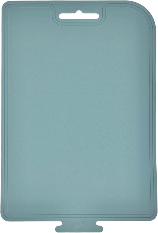 Thick Silicone Double-Sided Cutting Board, Korean Made, 14.3" x 9.7", Foldable Design, Dishwasher Safe, 1PCS (Mint)