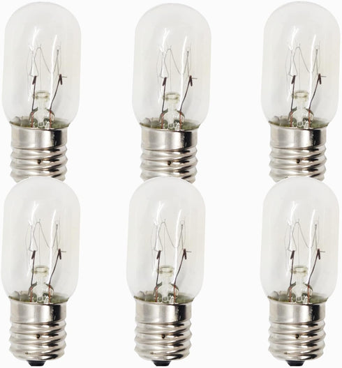 Upgraded 10692 Microwave Bulb 110-130V T7 E17 25W Compatible with GE Appliance Bulb, Excellent Quality - 6 Pack
