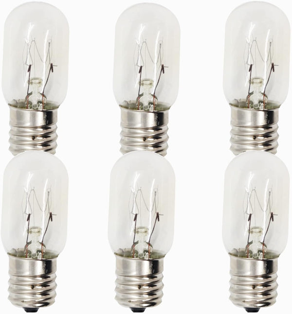 Upgraded 10692 Microwave Bulb 110-130V T7 E17 25W Compatible with GE Appliance Bulb, Excellent Quality - 6 Pack