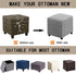 Ottoman Cover Square Folding Storage Ottoman Slipcovers Jacquard Stretch Cube Footrest Foot Stool Covers Protector