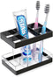 Toothbrush Holders for Bathroom, 5 Slots Electric Toothbrush and Toothpaste Organizer, Clear/Black Makeup Brush Storage