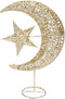 Uonlytech Glitter Moon and Star Ornament | Christmas Table Decoration | Wedding Birthday Holiday Party Supply | 20cm