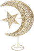 Uonlytech Glitter Moon and Star Ornament | Christmas Table Decoration | Wedding Birthday Holiday Party Supply | 20cm