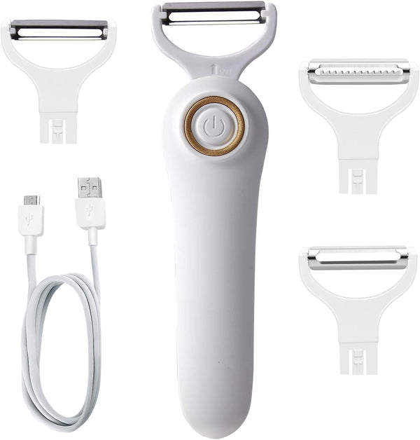 Electric Potato Peeler, Handheld 3-in-1 Pro Set, USB Rechargeable Kitchen Gadgets for Apples, Potatoes, Carrots