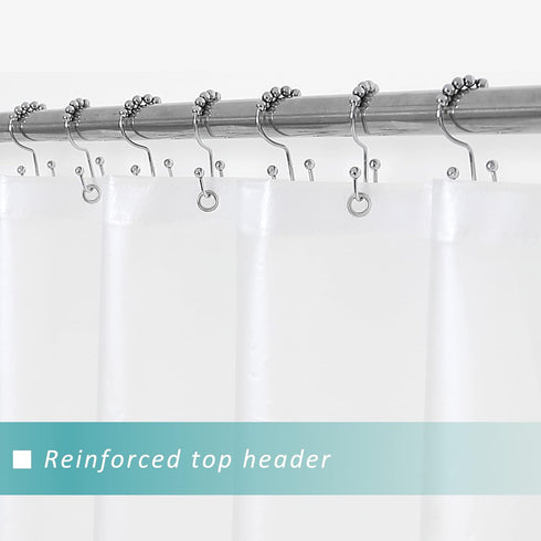 Mrs Awesome Long Shower Curtain Liner with 6 Magnets, 72 x 78 inch PEVA Heavy Duty Plastic Waterproof Shower Curtain