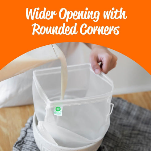 Ellie's Best Pro Quality Nut Milk Bag - 12"X12" Commercial Grade, Reusable Almond Milk Bag