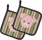 Caroline's Treasures BB6930PTHD Pig Face Pair of Heat Resistant Pot Holders, Kitchen Hot Pads for Cooking Baking BBQ