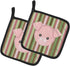 Caroline's Treasures BB6930PTHD Pig Face Pair of Heat Resistant Pot Holders, Kitchen Hot Pads for Cooking Baking BBQ