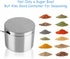 Sugar Container with Lid and Spoon, Stainless Steel 12 Ounce Multi-Function Spice Jar for Kitchen