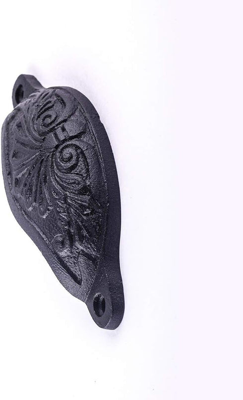 Renovators Supply Manufacturing 4.5 in. Black Wrought Iron Cabinet Handles, Pack of 6 with Hardware