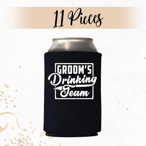 Veracco Groom's Drinking Team Can Coolie Holder, 12 Pack Bachelor Party Wedding Favors Gift for Groomsmen