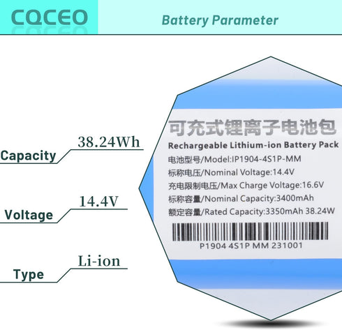 Replacement Battery for ILIFE V3s Pro V5s Pro V50 V8s X750 Vacuum Cleaner, 14.4V/3400mah