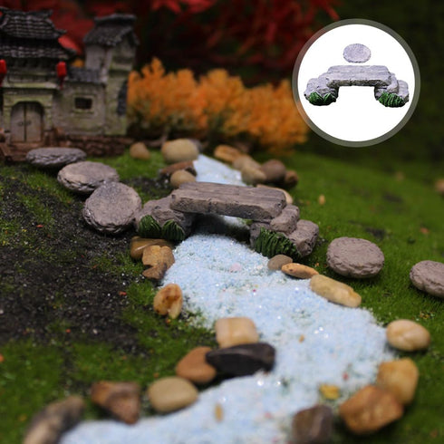 Yardwe Miniature Garden Bridge Statue Set, Micro Landscape Decorations, Stepping Stone DIY Mini Resin Bridge, Bonsai