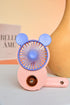 Cute Mickey Misting Mini Fan, Handheld Portable USB Rechargeable Fan with 3 Adjustable Speeds, Pink