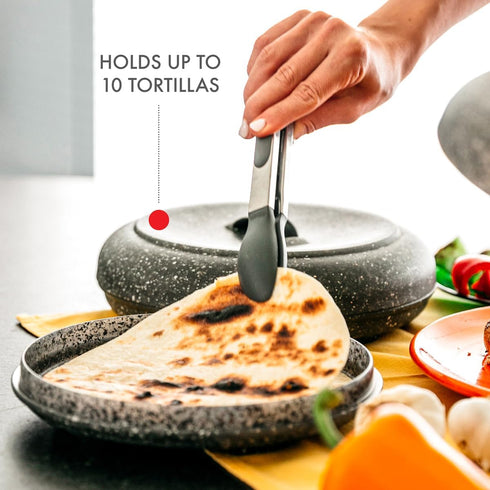 Dexas Microwavable Tortilla Warmer – 8.5"x 8.5"x 2.5", Ideal for Tortillas, Breads, Pancakes, Pita Bread