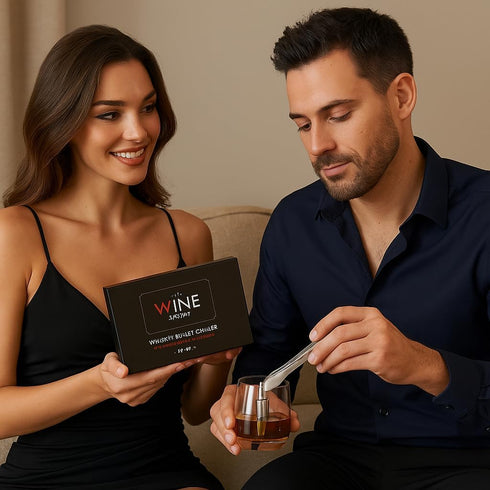Bullet Whiskey Chillers Stones, Set of 6 Stainless Steel Bullet Shaped Ice Cubes, Gift Box, Tongs, Storage Bag
