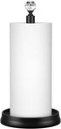 Black Steel Paper Towel Holder with Crystal Head for Kitchen Countertops, Bars & Dining Tables, Fits Standard & Jumbo