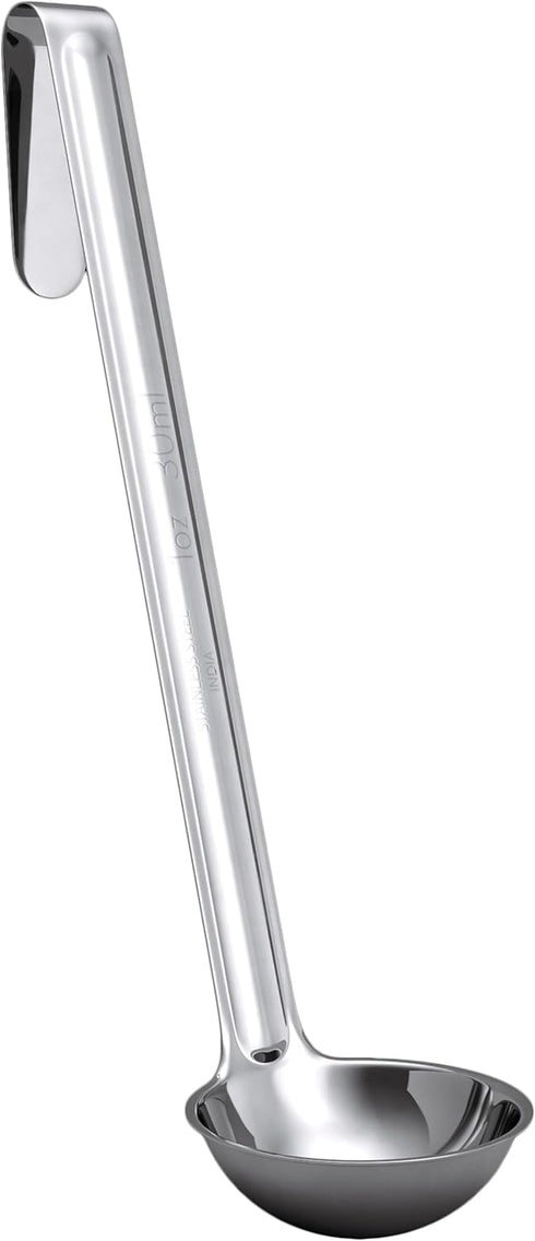 Super Sturdy Ergonomic Soup Ladle - 1 Oz. Stainless Steel Tongs with Long Handles for Serving Soups and Stews