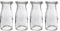 Old Fashioned Heavy Clear Glass Half Pint Milk Bottle, 4 Pack, Decanter with Lid