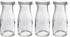 Old Fashioned Heavy Clear Glass Half Pint Milk Bottle, 4 Pack, Decanter with Lid