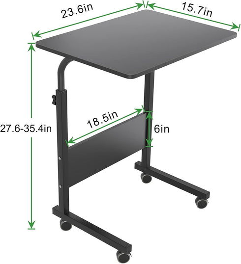 Table,Black,05#1-60BK-S8-US SogesGame Side Table with Wheels, Home Snack Side Table with Castors Mobile End