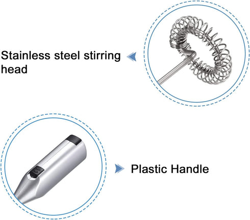 MECCANIXITY Electric Tumbler Stirrer - Handheld Mini Mixer Battery Operated Stirring Mixing Silver for DIY Glitter