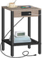 HOOBRO Side Table with Charging Station, End Table with USB Ports and