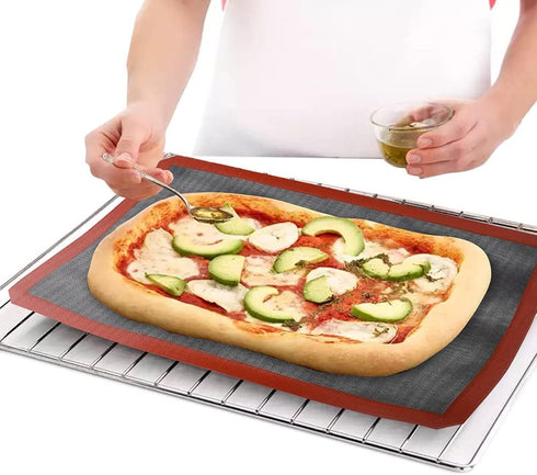 Silicone Pastry Mat, 30x40cm Non-Slip Micro-Perforated Oven Mat, Baking Pad for Pizza, Cake