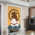 Japanese Noren Doorway Curtain Tapestry, Maneki Neko Lucky Cat Design, 33 x 35 inches