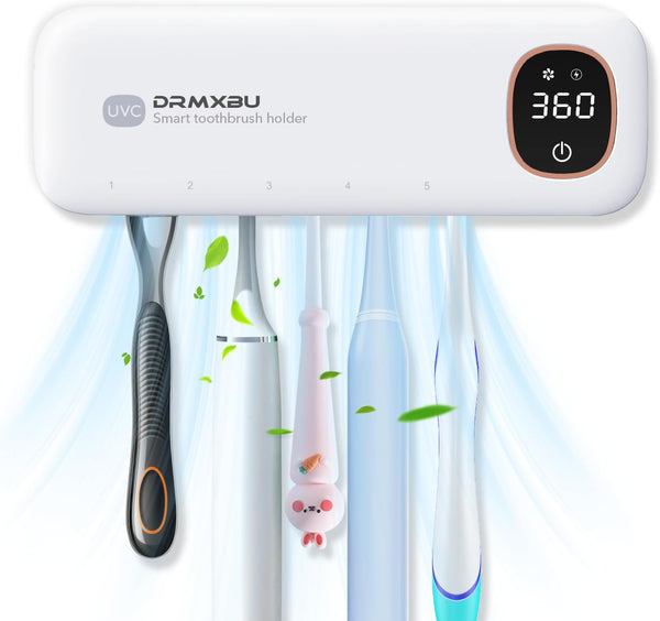 DRMXBU Toothbrush Sanitizer and Holder, Toothbrush Holders for Bathrooms with Light Clean Air