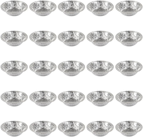 Kichvoe 250pcs Disposable Egg Tart Molds, Round Nonstick Mini Pie Pans, Aluminum Foil Bakeware for Cupcake, 2.7 Inch